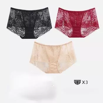 Трусы для девочек, трусики с треугольными чашечками и бантом, нижнее белье с разрезом, кружевное нижнее белье, трусики M