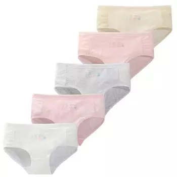 Трусы для молодых девушек, подростковое нижнее белье для девочек, хлопковые детские трусики, детские стринги, нижнее белье 35-45 кг one size серый