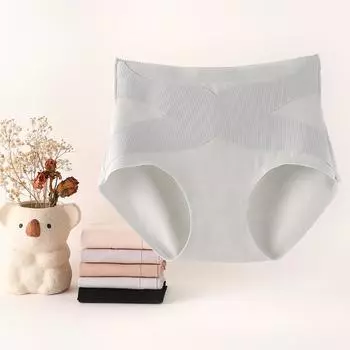 Трусы для подтяжки ягодиц Хлопковые трусы Бесшовные антибактериальные шорты 5А с небольшим животом и высокой талией Нижнее белье для живота Нижнее белье для контроля живота L чёрный