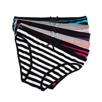 Трусы для женщин, сексуальные полосатые трусики, хлопковое женское нижнее белье, нижнее белье больших размеров, 6 шт./компл. M