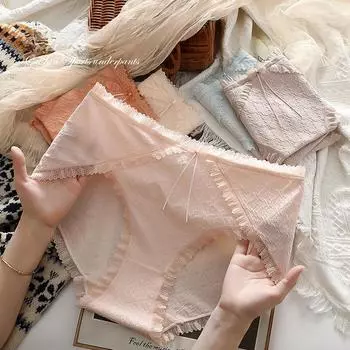 Трусы из хлопка с высоким разрезом, большие трусы, высокоэластичные жаккардовые трусы, большие размеры, шелковое женское нижнее белье из шелка Mulberry XL