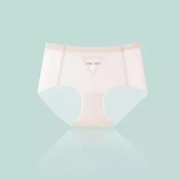 Трусы из ледяного шелка, женские бесследные трусы из чистого хлопка, антибактериальные летние дышащие треугольные шорты со средней талией L розовый