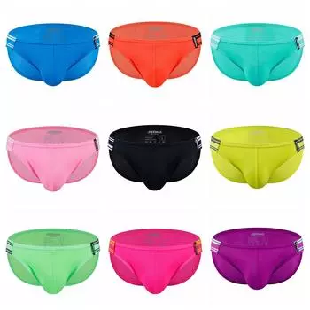 Трусы JOCKMAIL, дышащее нейлоновое сетчатое спортивное мужское нижнее белье с низкой посадкой и разрезами, повседневные повседневные шорты, трусы M оранжевый