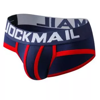 Трусы JOCKMAIL, хлопковое дышащее, мягкое и удобное мужское нижнее белье с низкой талией, цветное нижнее белье с защитой от защемления бедер M чёрный