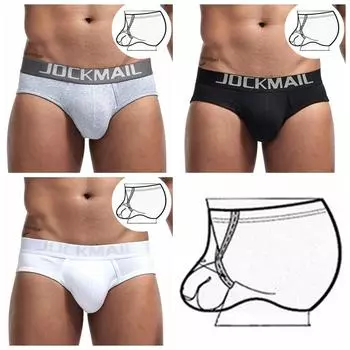 Трусы JOCKMAIL, хлопковое, дышащее, мягкое мужское нижнее белье с низкой посадкой и кольцом регулируемого размера внутри, мужские модные спортивные трусы M белый