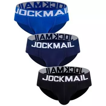 Трусы JOCKMAIL, хлопковые однотонные эластичные тонкие трусы с низкой талией, сексуальное мужское нижнее белье, спортивные дышащие трусы M