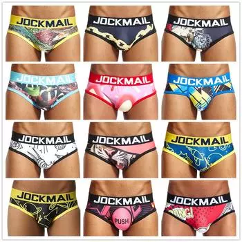 Трусы JOCKMAIL, модное повседневное мужское нижнее белье с принтом, спортивные трусы с низкой посадкой, большой мошоночный чехол, удобные трусы M