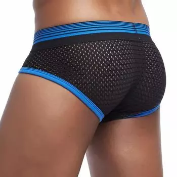 Трусы JOCKMAIL, сетчатое, дышащее, с цветными блоками, спортивное мужское нижнее белье с низкой посадкой M жёлтый