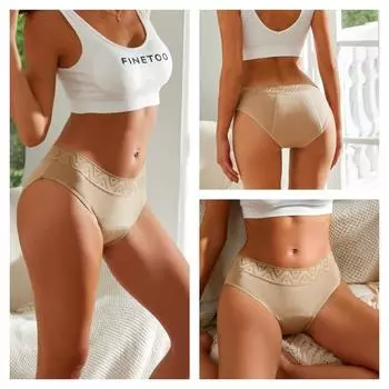 Трусы менструальные женские с высокой талией, хлопковые, герметичные, удобное нижнее белье с высокой талией, менструальные трусы S-2XL S серый