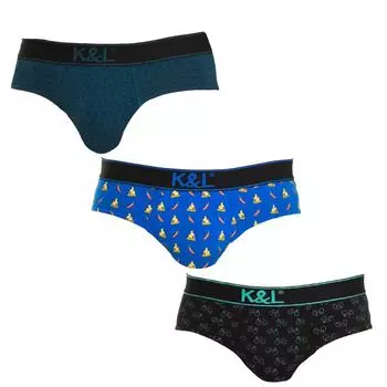 Трусы Pack-3 Забавная дышащая ткань KL3012 Мужские трусы Хлопковые трусы премиум-класса Мужские трусы Мужские трусы L разноцветные