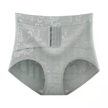 Трусы с эффектом подтяжки ягодиц, средней высоты талии, бесшовные, женское утягивающее белье для похудения, для женщин M зелёный