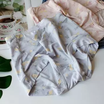 Трусы с лимонным принтом, женские трусики со средней и высокой талией, мягкие треугольные брюки, дышащее нижнее белье, удобная нижняя часть One Size розовый