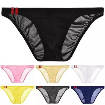Трусы с низкой талией Нижнее белье с карманом-выпуклостью Большие мужские трусы Стринги Sissy 2XL