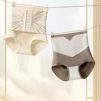 Трусы с пряжкой и высокой талией, утягивающие живот, модное корректирующее белье для похудения, ежедневное XXL чёрный