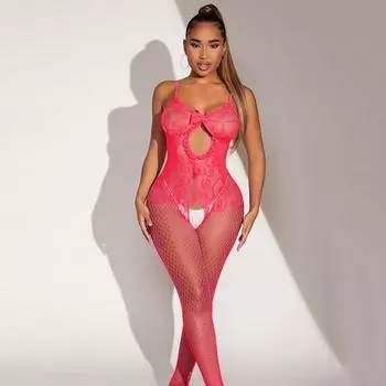 Трусы с вырезами на тонких бретельках, ажурные чулки, стильный сексуальный костюм, Unim с высоким вырезом и открытой промежностью