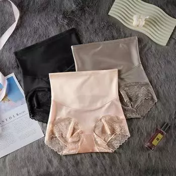 Трусы с высокой талией, нижнее белье без следов, подтяжка живота, женские трусики, подтяжка живота, чудо послеродовая подтяжка бедер, корректирующее белье большого размера M чёрный