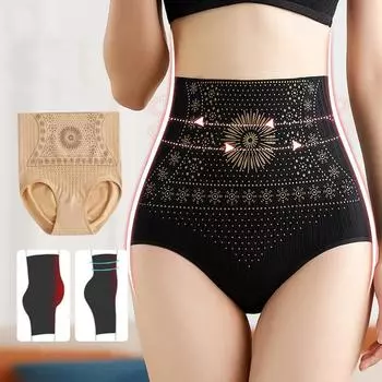 Трусы с высокой талией, подтягивающие бедра, новое модное хлопковое антибактериальное нижнее белье, сексуальные трусы, нижнее белье M чёрный