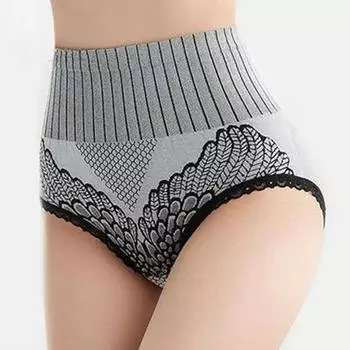 Трусы с высокой талией, подтягивающие трусики из полиэстера и графена для женщин M розовый