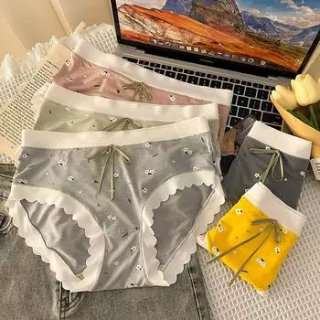 Трусы со средней талией, женские трусики, удобное дышащее нижнее белье для женщин One Size розовый