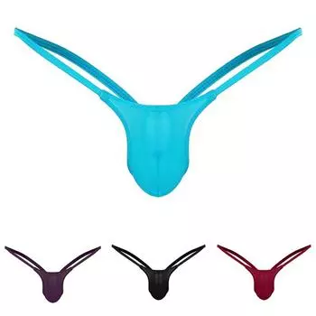 Трусы-стринги Танга Низкая посадка Однотонные Большой размер 2XL