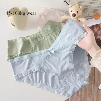 Трусы V-образной формы Cross Over Over Over большого размера нижнее белье для женщин Трусики с высокой эластичностью Дышащие женские трусы с промежностью XL чёрный