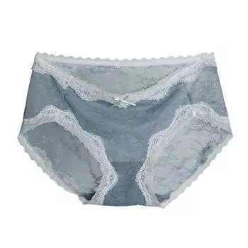 Трусы женские, эластичные трусики со средней талией и бантом, сексуальное кружевное нижнее белье One Size