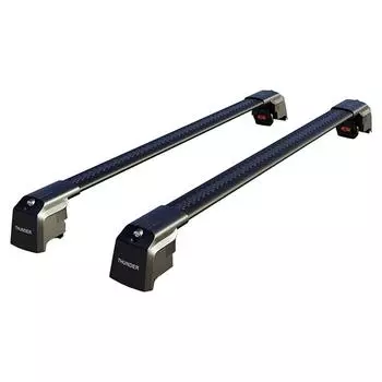 TRX-2 Алюминиевый багажник на крышу, поперечные балки, держатель WingBar Edge, запираемый, противоугонный, черного цвета Подходит для рельсовых/интегрированных железнодорожных транспортных средств