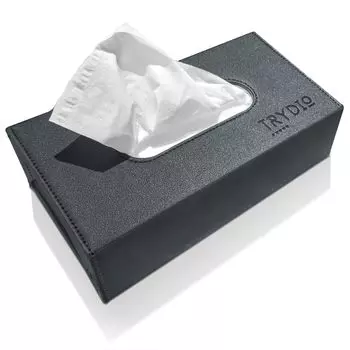 TRYDIO in a Tissue tissue tissue tissue stylish indoor storage black [Comes box] case, box, cover, holder, box,
