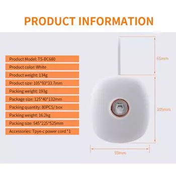 TS-BC680 Бесшумный вибрационный будильник со светодиодным дисплеем, 2 будильника, повтор портативных часов с куклой 0 белый