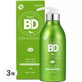 TS Bidi Dandruff Shampoo Refreshing Orange Fragrance, 500g, 3 pcs.