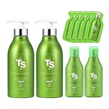 TS New Premium Functional Shampoo 500 г x 2 шт. + 100 г x 2 шт. + 6 г x 5 шт., 1 набор