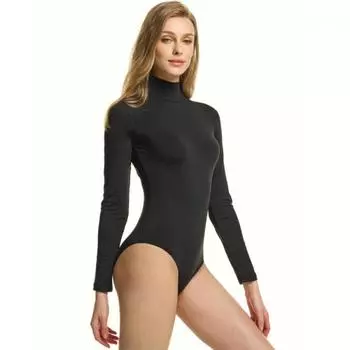 TSLA Боди с приподнятым верхом Комбинезон Футболка с длинными рукавами и воротником-стойкой TM-XUO02