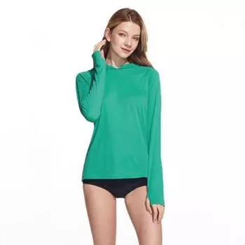 TSLA Пляжная одежда Купальник с капюшоном Купальник с длинным рукавом TM FSS06