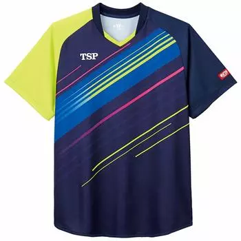 TSP 031433 Футболка унисекс для настольного тенниса Pionera Shirt Официально одобренная JTTA Впитывающая пот Быстросохнущая Легкая Синяя XS тёмно-синий