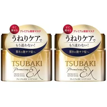 TSUBAKI Premium EX Repair Mask Hair Pack 180 г 2 комплекта Лечение Уход за поврежденными волосами Интенсивное восстановление Увлажнение Улучшение качества волос Премиум-уход за волосами белый