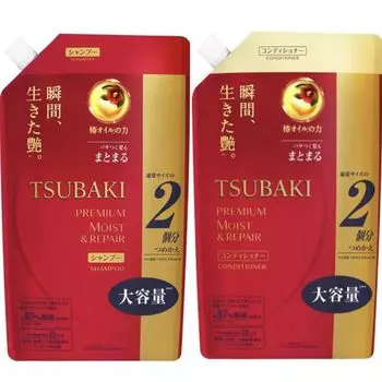TSUBAKI Premium Moist Shampoo Refill 660 мл Кондиционер 660 мл [Набор 2] (Шампунь и сменный блок)