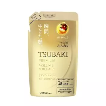 TSUBAKI Premium Volume Repair Conditioner Refill Tsubaki Hari Koshi Liquid Beige Refill 330 мл и упаковка