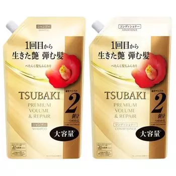 TSUBAKI Premium Volume Repair Шампунь Сменный блок 600 мл Кондиционер для волос Сменный блок 600 мл 2 вида [Набор] & &