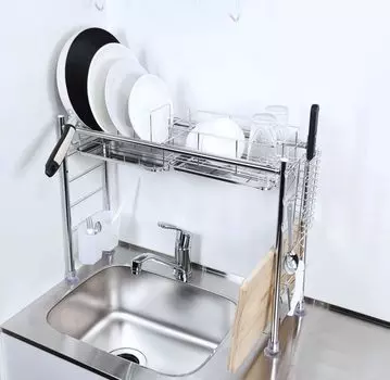 Tsubamesanjo нержавеющая сталь сушилка над раковиной сделано в Японии тонкая корзина 1 шт. тип серебряный