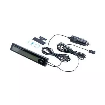 Tsuchiya Yac аксессуары для салона автомобиля часы тонкие часы и термометр + проверка батареи черный ZE-80