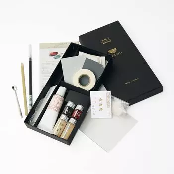 TSUGUKIT Tsugu Kit Gold Kintsugi Set изготовлен Kintsugi Полный набор с видеообъяснением, которым могут пользоваться даже новички Порошковая посуда Керамика золотой