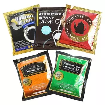 Tsujimoto Coffee 5 видов капельного кофе 50 чашек пробный набор сумка / кофе/капельный (Округ Колумбия)