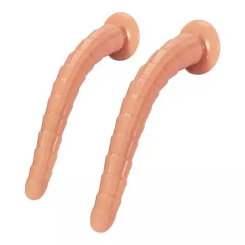 Tsukitoy Anal Long Extra для толстого дилдо с присоской Bamboo Insect Anal Anal Expansion Anal Anaru Универсальный дилдо цвета кожи Набор из 2 штекеров,