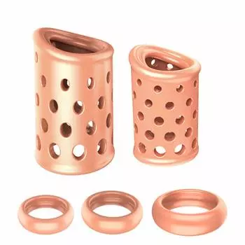 Tsukitoy Penis Ring Ring Cock Ring 5 Piece Set Silicone Adarto Goods Brown Men s