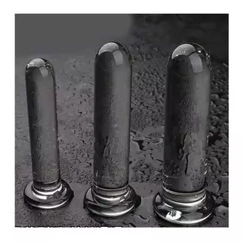 Tsukitoy Стеклянный дилдо Тонкая анальная пробка для женщин и мужчин Прозрачный дилдо с анальными бусинами Товары для взрослых Набор из 3 штук Для начинающих -