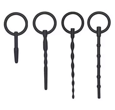 Tsukitoy уретральная пробка силиконовая мини уретральный буж с кольцом для начинающих пробка SM Play секс-игрушка для мужчин (Набор 4)