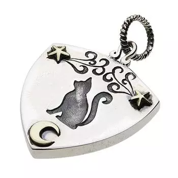 Tsukiyo Cat Pick Case Pendant 925 Silver p0665 [Cenote] [Silver Accessories]
