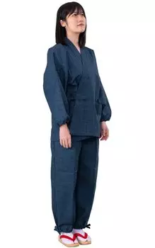 Tsumugi Weave Made in Japan [Ai-Ai] Women s Samue, Plain, (Navy Blue) тёмно-синий