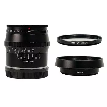 TTArtisan 50 мм объектив с ручной фокусировкой, большой апертурой и фиксированным фокусом, черный для крепления Canon M M1 M2 M3 M6 M6II M10 M50M100 M200 F1.2 APS-C чёрный