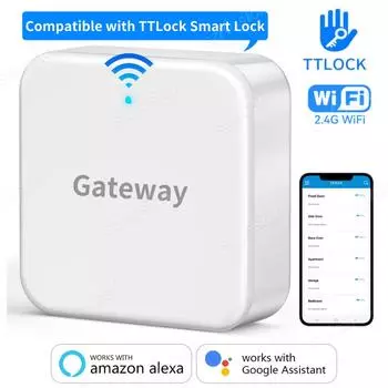 TTLOCK G2 WiFi Gateway Hub совместим с приложением TTLock Smart Door Lock, дистанционное управление, голосовое управление разблокировкой для Alexa Google Home